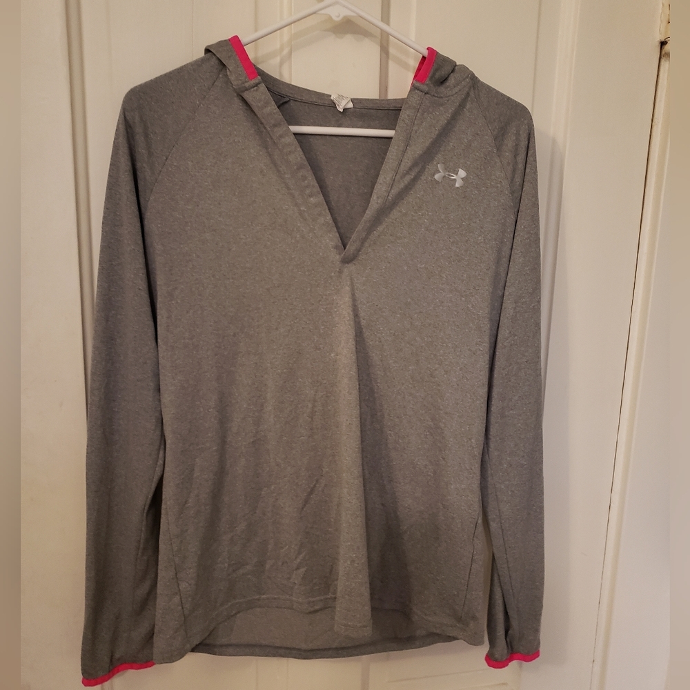 Under Armour Gray Pullover with Pink Highlights